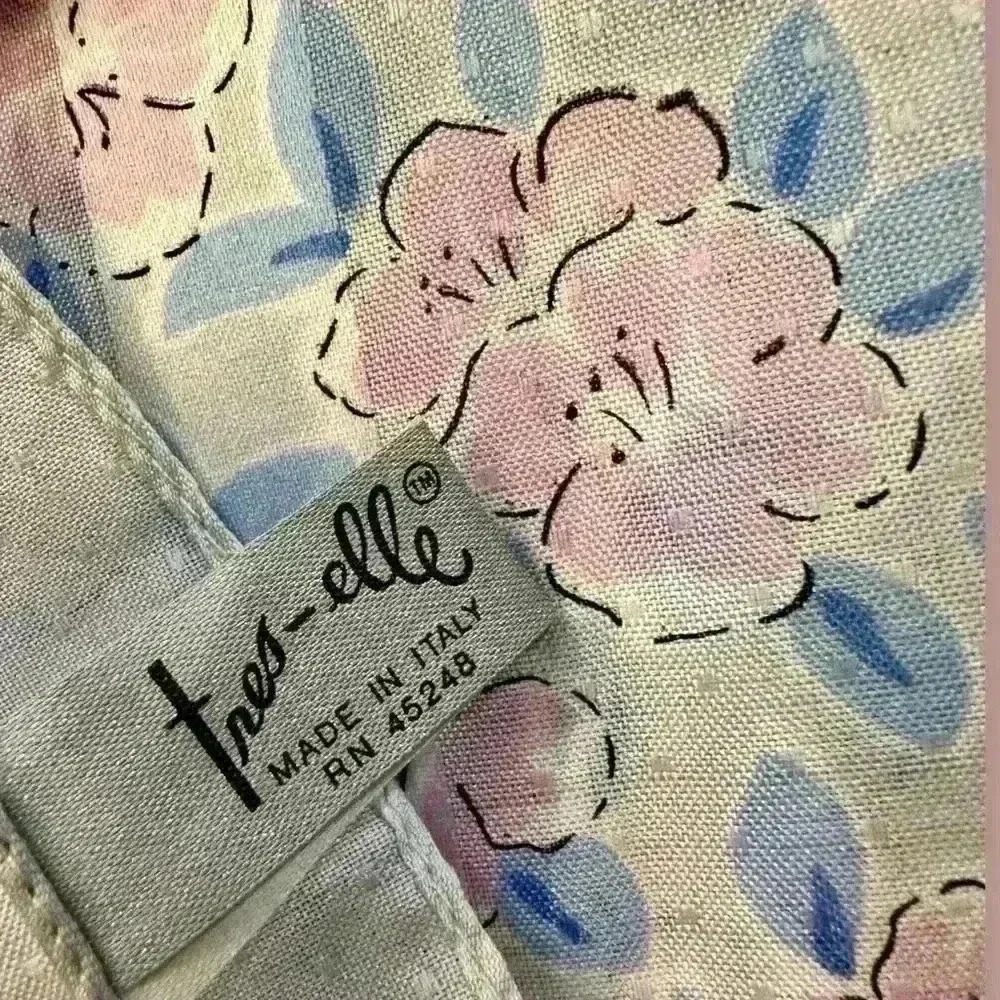 Vintage tres-elle Made in Italy Womens Lightweight Scarf Floral - Picture 5 of 7